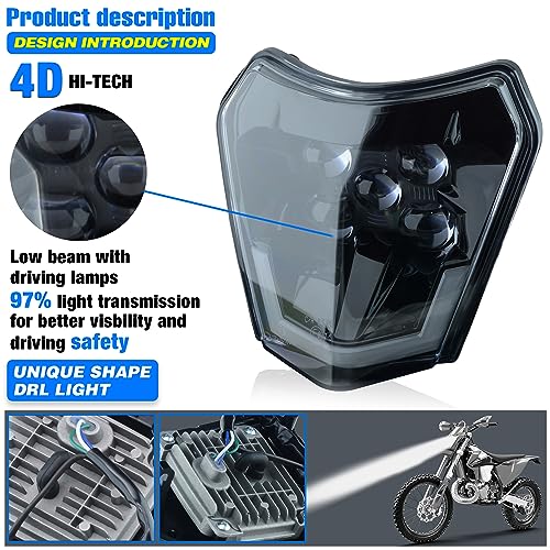 MCHMFG مصباح أمامي LED لدراجة مائية MCHMFG لدراجة نارية ودراجة بيك للمسارات لدراجة إنذور الترابية مثل SX SX-F EXC - Image 5