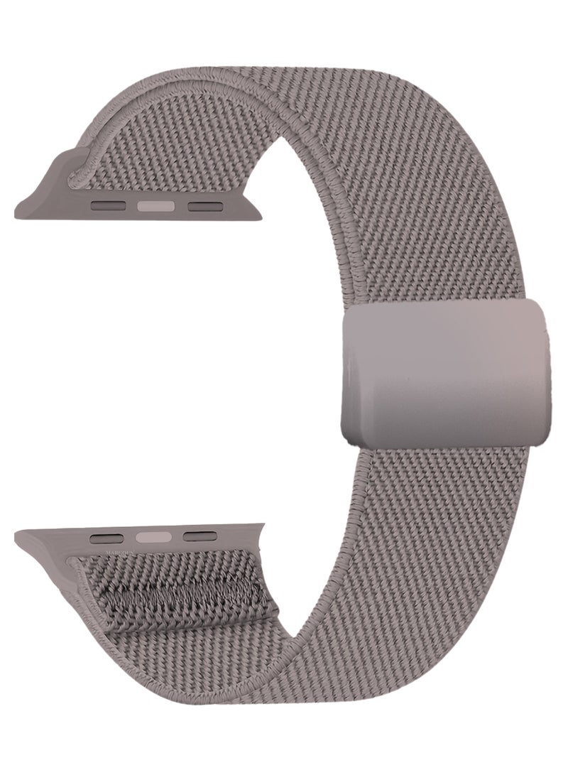 Magnetic Clasp Band for Apple Watch 49mm 45mm 44mm 42mm (Series 1-3), Nylon Elastic Stretchy Strap Compatible with iWatch Series Ultra 10-1 - Mauve Brown - Image 5