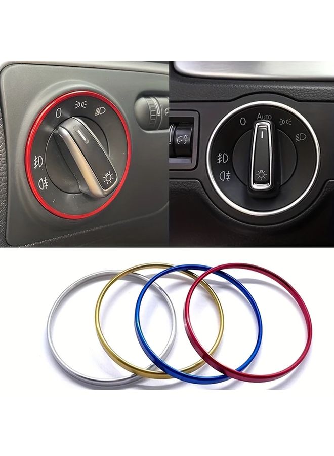 1pc Aluminum Decorative Ring For Car Automatic Headlight Switch Frame Golden Sticker Suitable For Magotan Jetta Golf CC And Tiguan L - Image 3
