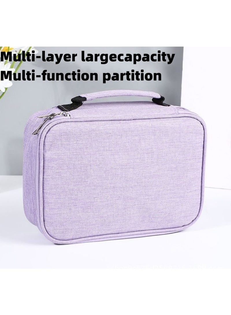 Pencil Case for 72 Sketching Supplies – Large-Capacity Oxford Cloth Stationery Organizer, Simple Design Pencil Storage Bag - Image 1