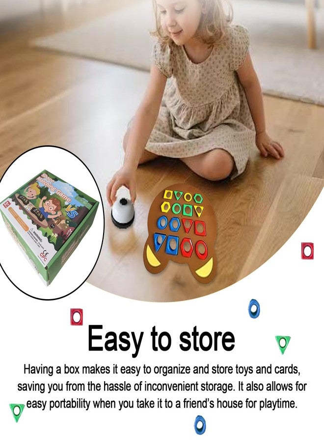 Xanadued Shape Matching Game, Children Puzzles Geometric Shape Quick Board Toy, Cute Bear Shaped Checkerboard Interactive Board Toys for Two Players (with Bell) - Image 5