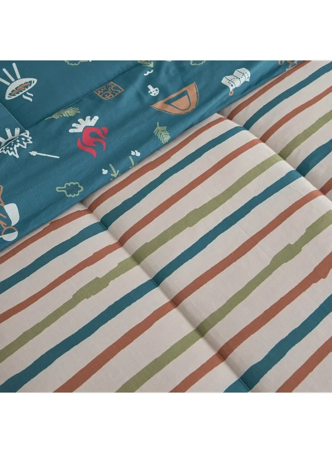 هوم بوكس طقم لحاف قطن فردي Joy Adventurer Campsite قطعتين 135 × 220 سم