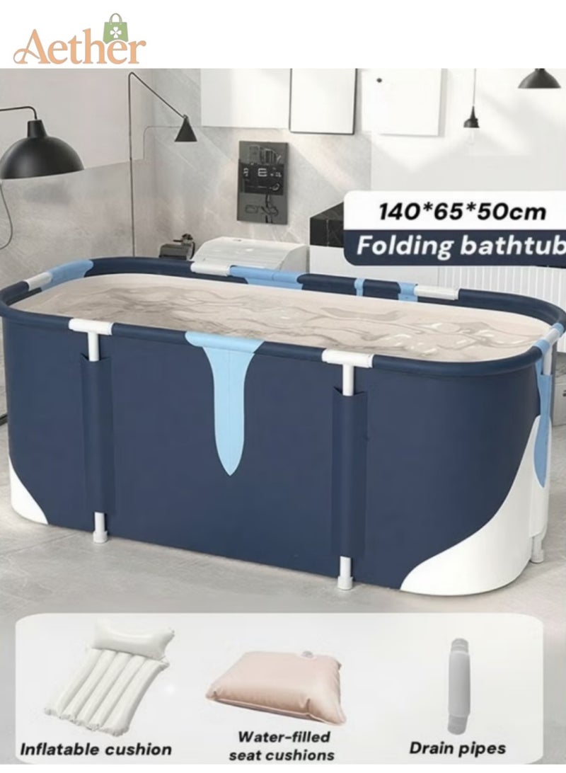 AETHER Extra Large Foldable Bathtub Freestanding Soaking Bathing Tub for Adult Bathroom Folding SPA Tub for Shower Stall, Separate Family Bathroom SPA Tub for Hot Ice Bath - Image 1