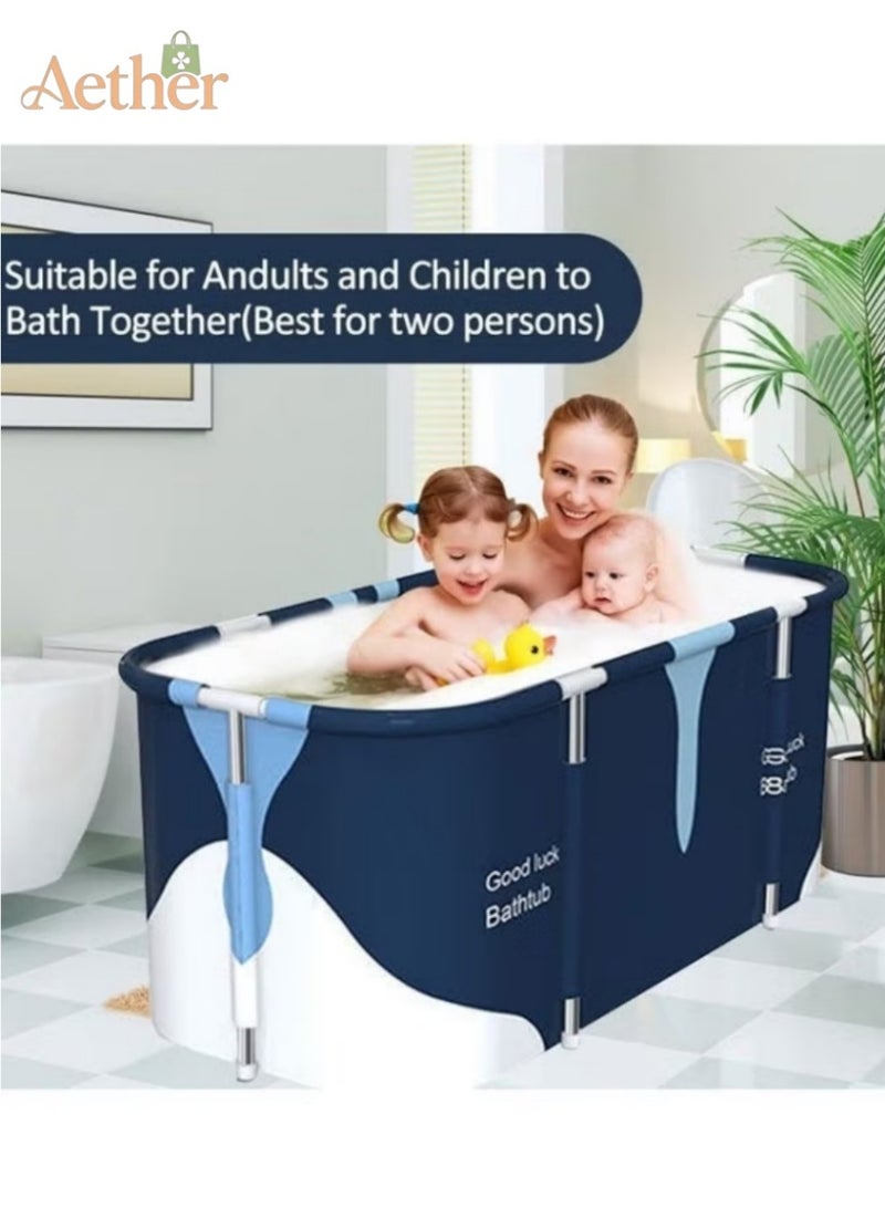 AETHER Extra Large Foldable Bathtub Freestanding Soaking Bathing Tub for Adult Bathroom Folding SPA Tub for Shower Stall, Separate Family Bathroom SPA Tub for Hot Ice Bath - Image 3