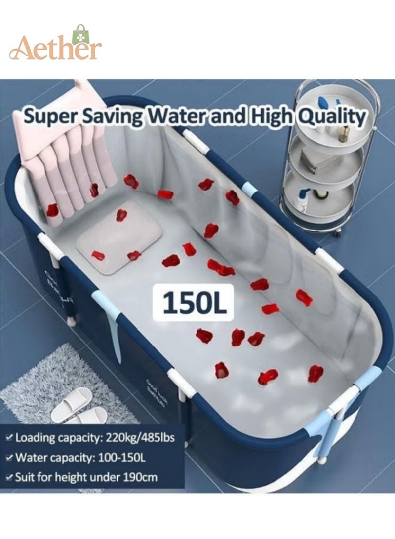 AETHER Extra Large Foldable Bathtub Freestanding Soaking Bathing Tub for Adult Bathroom Folding SPA Tub for Shower Stall, Separate Family Bathroom SPA Tub for Hot Ice Bath - Image 2