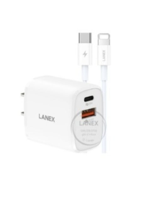 Lanex Lc49cl Fast Charger 1 Usb Port 22.5w 1 Type C To Lightning Pd Port 20w