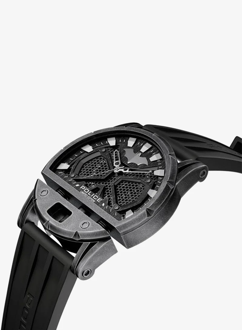Police Dark Side Limited Edition Batman Men's Watch, 46mm Stainless Steel Case & Black Silicone Strap