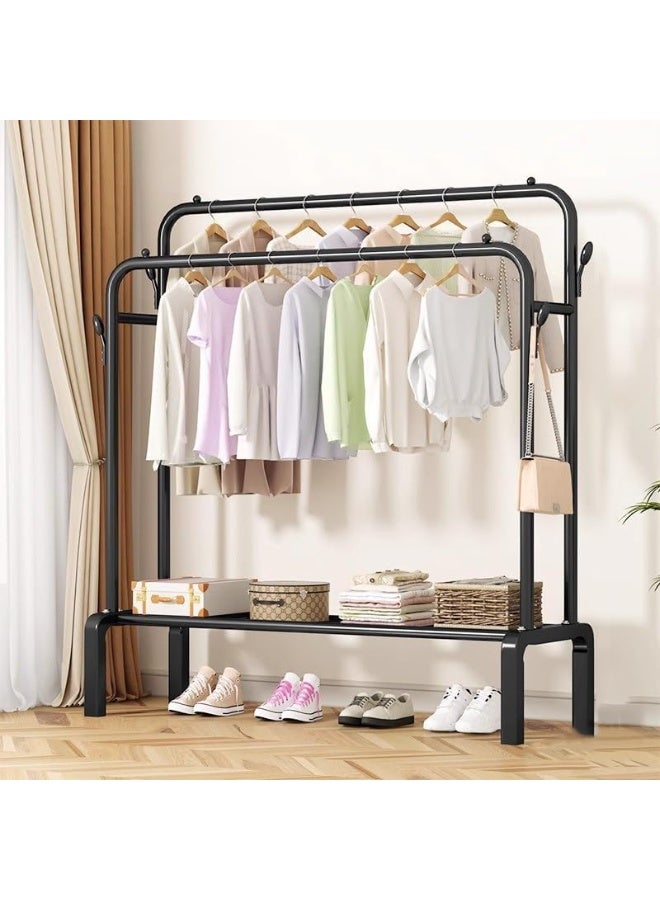 Beauenty Chulovs Clothing Garment Rack Metal Clothes Stand Coat Rack for Bedroom (A-Black) - Image 1