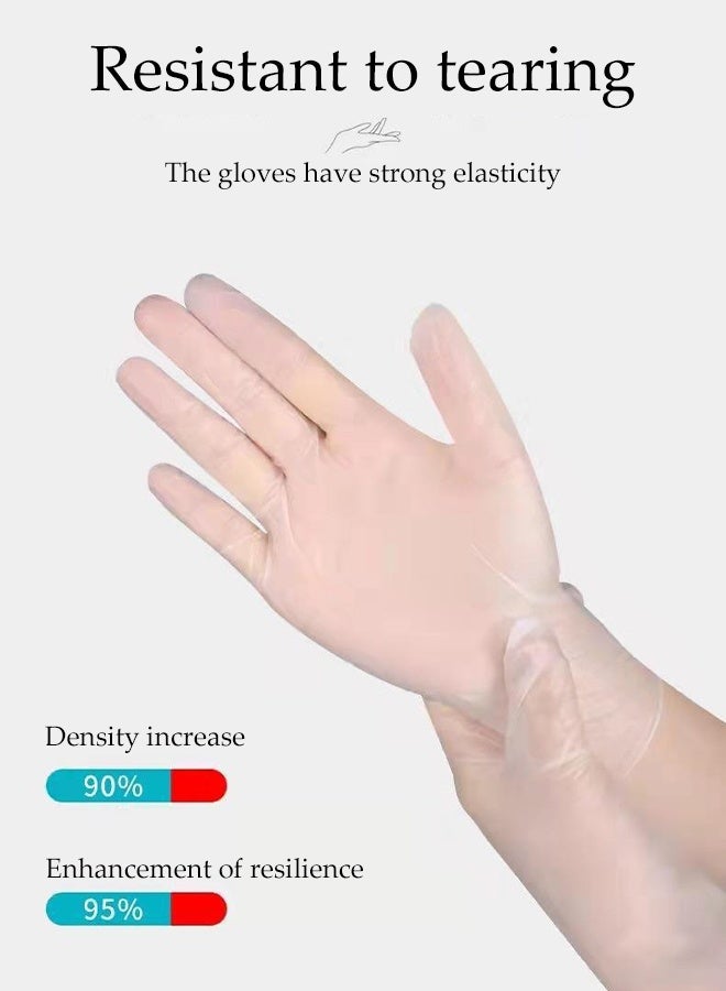 DUNISO 200Pcs Disposable Gloves Multipurpose TPE Heavy Duty Non-Sterile Plastics Gloves Transparent Waterproof Disposable Gloves Use for Food, Safety, Cleaning, Barber Shop, Garage etc - Image 5
