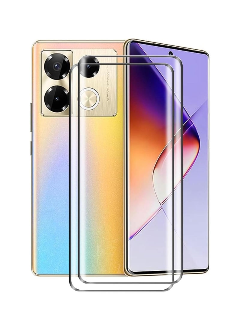 Muzz - Infinix Note 40 Pro Plus Screen Protector Tempered Glass Full Adhesive Full Coverage Bubble-Free Anti Scratch HD Clear High Responsive for Infinix Note 40 Pro Plus (2 Pack) - Image 1