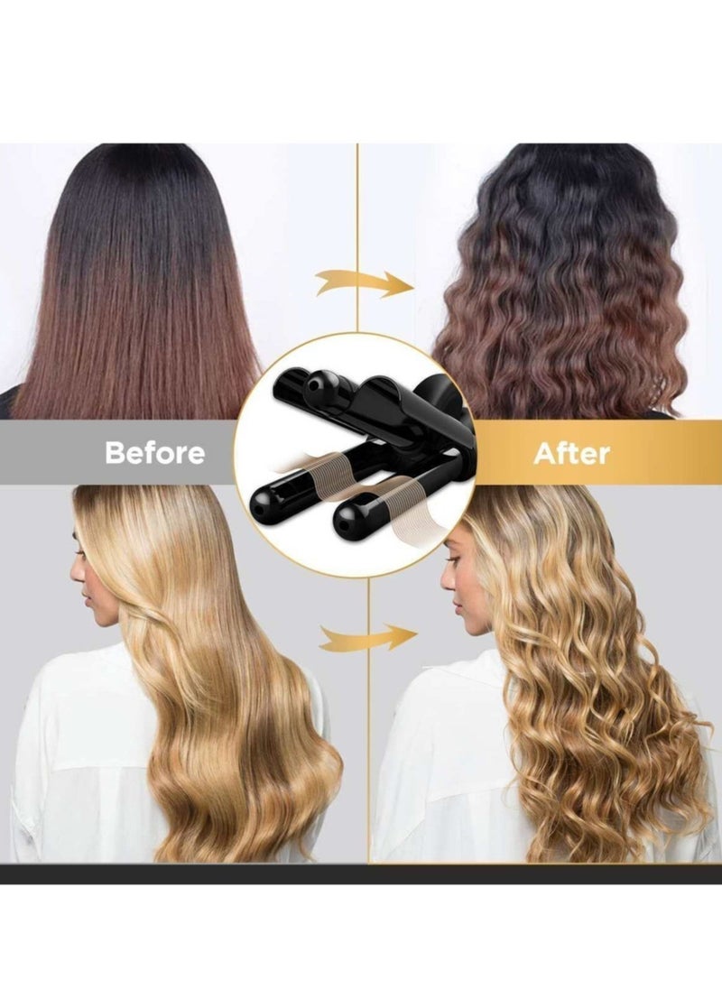 ELTRAZONE 3 Barrel Curling Iron Wand Hair curler hair wave hair iron Ceramic Tourmaline Triple Barrels, Dual Voltage Crimp  - Image 4
