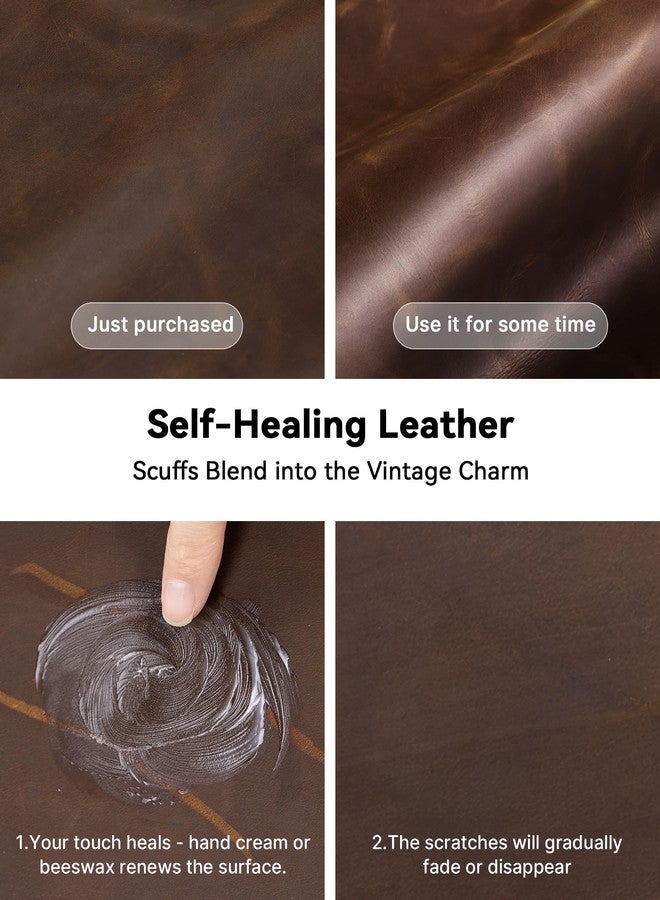 YSAGi Leather Desk Mat, 35.4"x17"Real Leather Desk Pad,3mm Thick Desk Blotter with Stiched line,Oil-Wax Feel Mouse pad and Self-Healing Laptop Pad for Home & Office(Classic Dark Brown) - Image 4