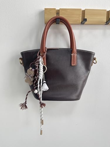 QTKJ Brown Plush Bear Cute Keychain, Bag Charm, Hand-Woven Nylon Rope Key Chain, Aesthetic Keychain, Bag Accessories Charms for Handbag, Backpack - Image 3