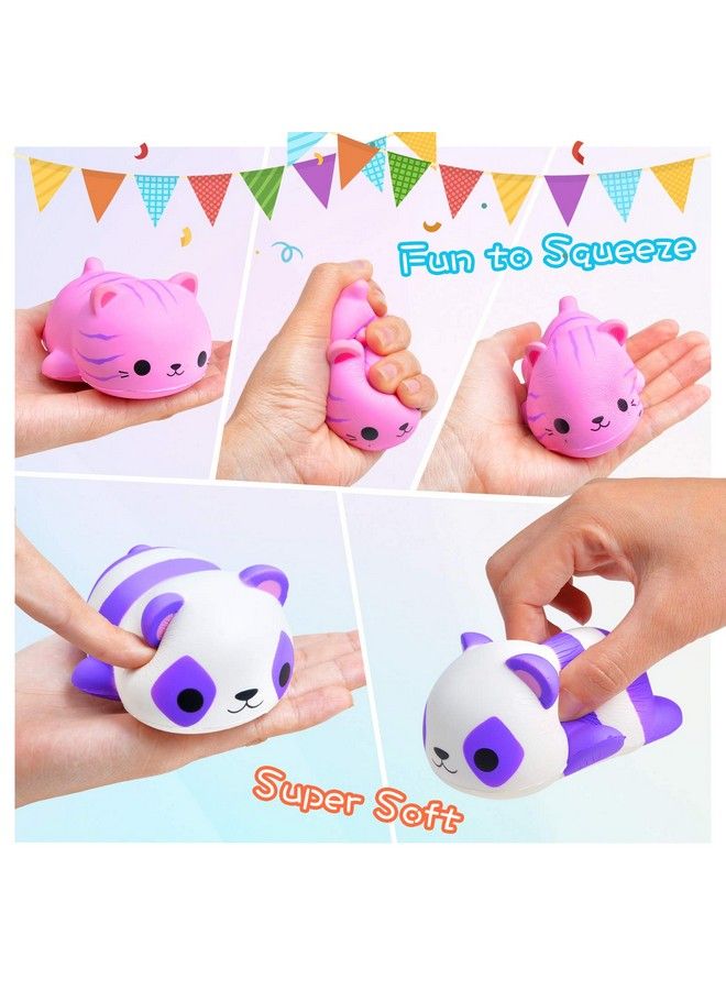 FLY2SKY 6Pcs Jumbo Squishies Slow Rising Squishies Animal Newest Cat Squishy Toys Party Favors Goodies Bags Class Prize Scented & Kawaii Squishys Stress Relief Toys For Adults - Image 3