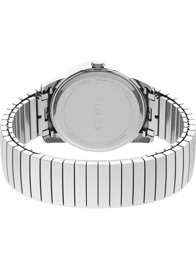 TIMEX Men's Easy Reader Bold 38mm Perfect Fit Watch – Silver-Tone Case White Dial with Silver-Tone Expansion Band - Image 2