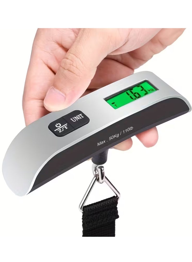 Zedtron Digital Handheld Luggage Hanging Scale – Portable Travel Baggage Weight Scale with Backlit LCD & Auto Lock (110 lb / 50 kg) - Image 1