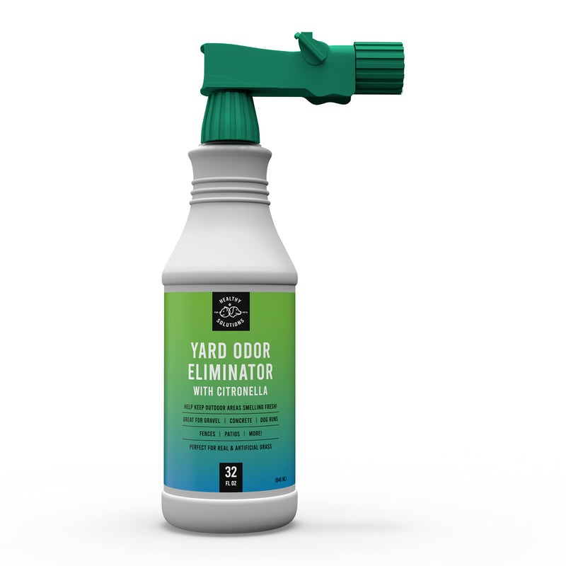 Healthy Solutions For Pets Yard Odor Eliminator for Dogs Plus Citronella - Outdoor Yard Deodorizer for Dog Urine & Poop - 32 fl oz Spray Eliminates Smell from Lawn and Yard - Use on Grass, Patios, Gravel, Concrete & More - Image 1