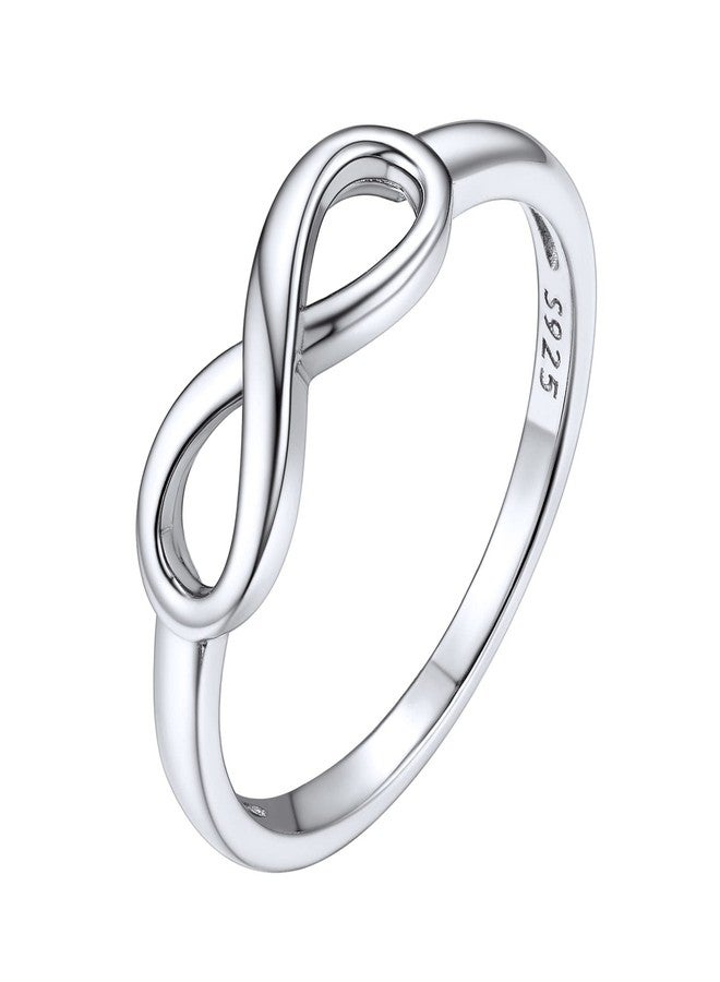 ChicSilver 925 Sterling Silver Ring High Polish Simple Infinity Knot Rings for Women Eternity Wedding Band Promise Rings Size 6 - Image 1