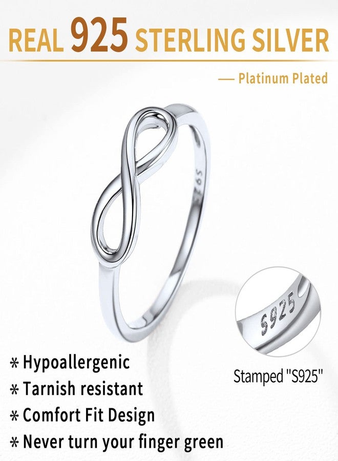ChicSilver 925 Sterling Silver Ring High Polish Simple Infinity Knot Rings for Women Eternity Wedding Band Promise Rings Size 6 - Image 4