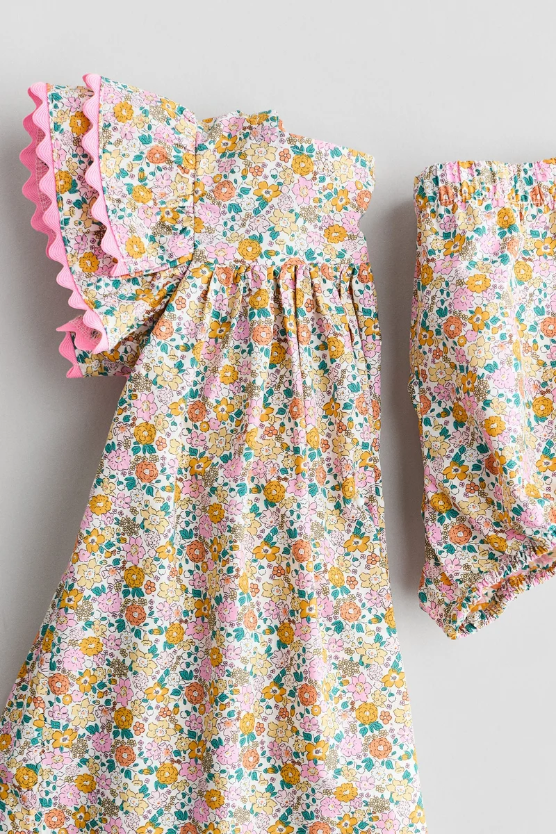 H&M 2-piece cotton dress and bloomers set