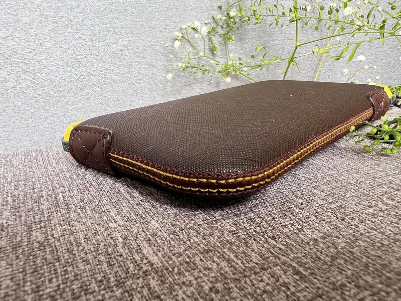 OneJoy Neoprene Phone Pouch, Lightweight Protective Cellphone Sleeve with Large Zipper Opening, Inner Pocket, Thermal Insulated, Durable Cell Phone Carrier for iPhone & Smartphones [ Brown ] - Image 3
