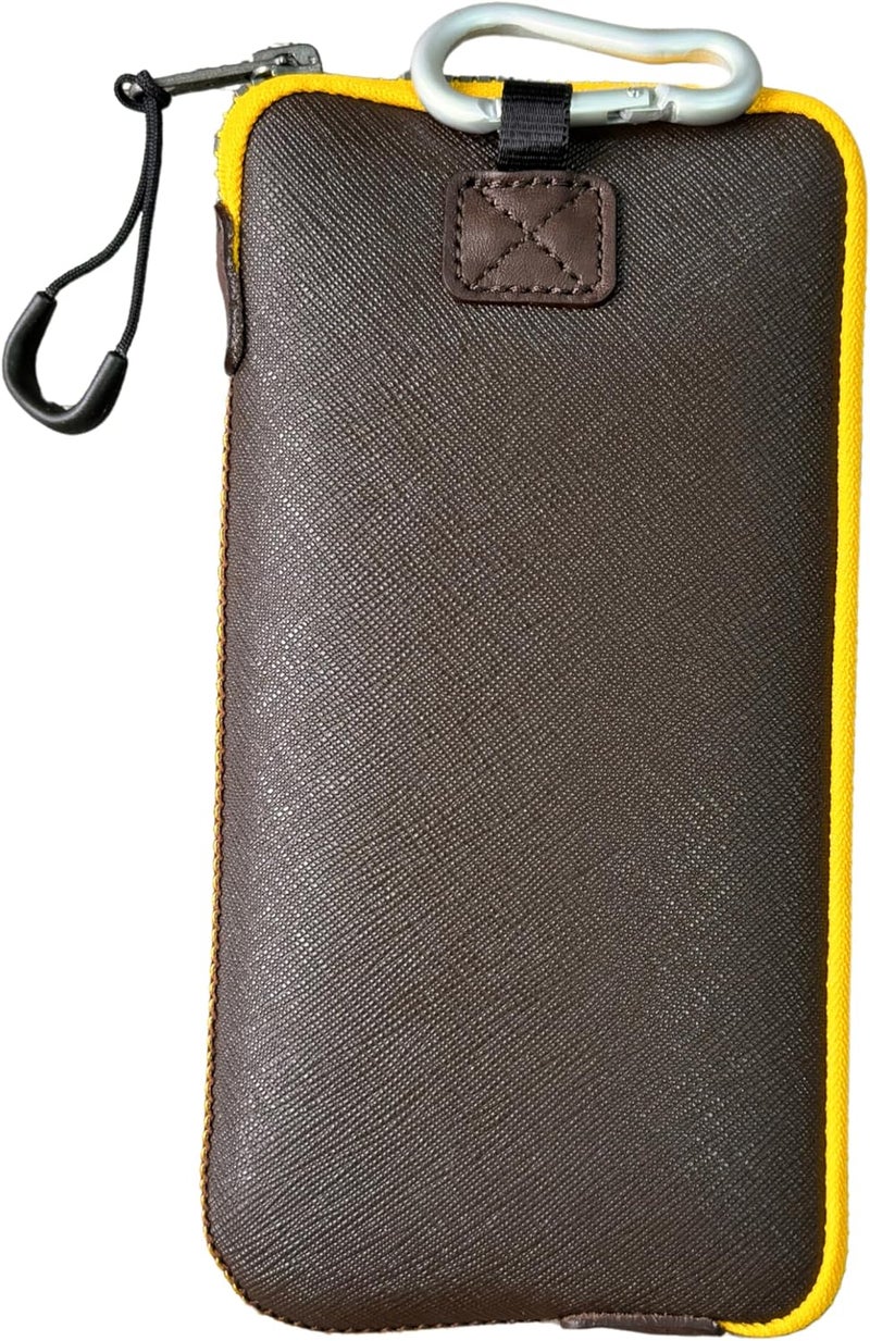 OneJoy Neoprene Phone Pouch, Lightweight Protective Cellphone Sleeve with Large Zipper Opening, Inner Pocket, Thermal Insulated, Durable Cell Phone Carrier for iPhone & Smartphones [ Brown ] - Image 1