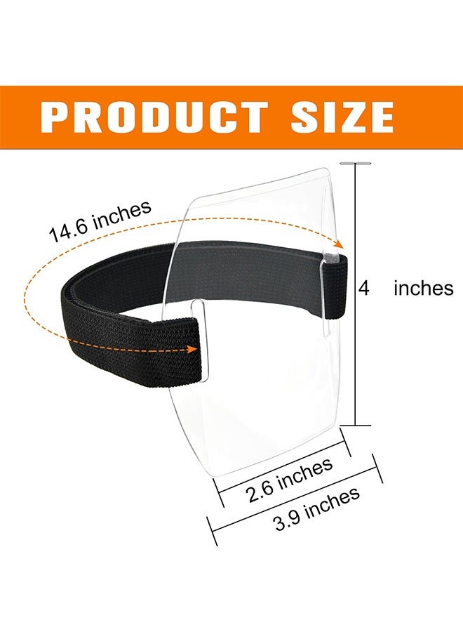 زوريا 2 قطعة حامل شارة الذراع ، حامل بطاقة اسم بلاستيكي واضح ، مع حزام قابل للتعديل لتمرير العمل حجم عالمي (أسود) - Image 2