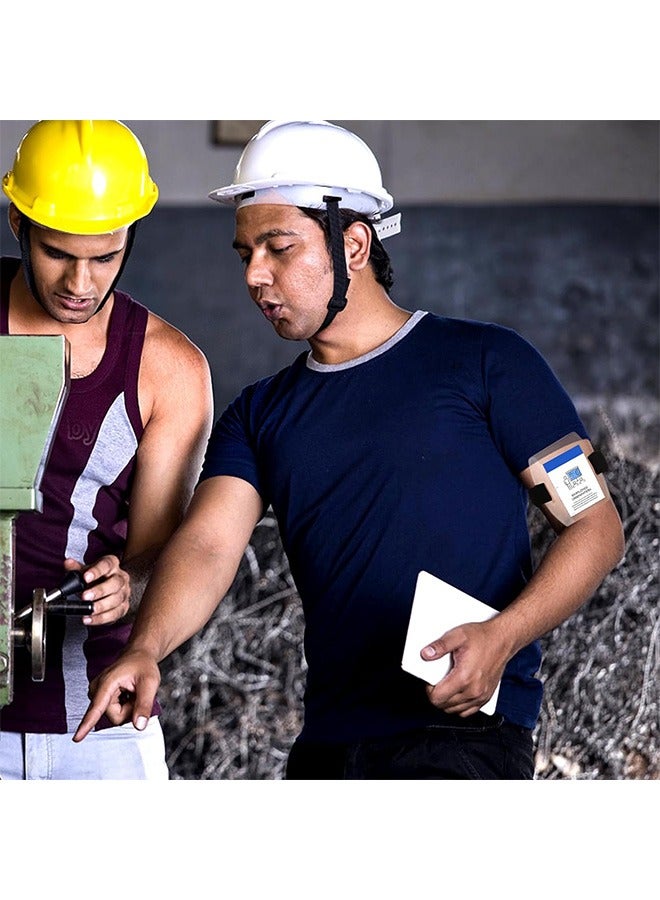 زوريا 2 قطعة حامل شارة الذراع ، حامل بطاقة اسم بلاستيكي واضح ، مع حزام قابل للتعديل لتمرير العمل حجم عالمي (أسود) - Image 4