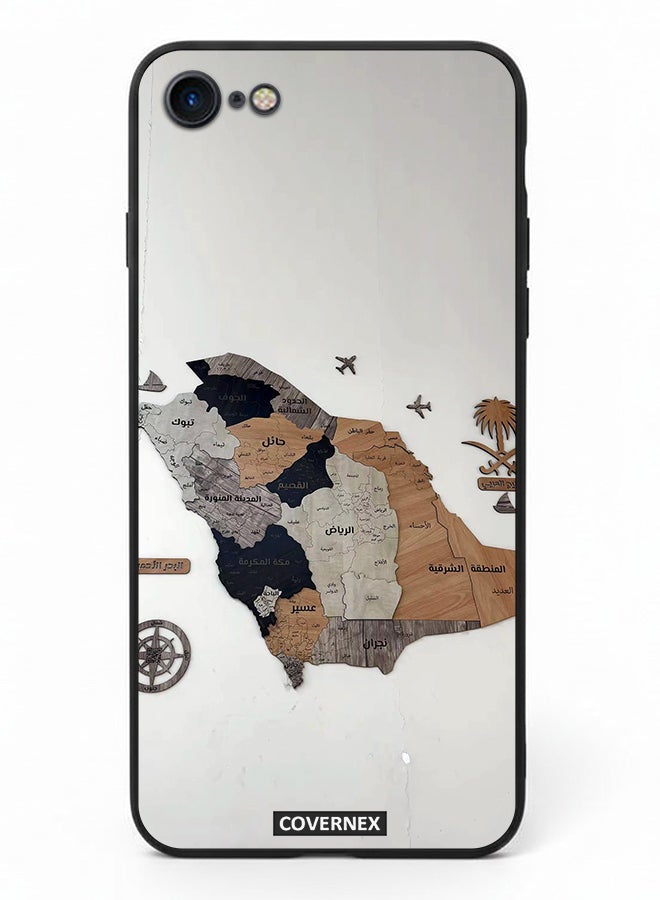Covernex Apple iPhone SE 2020/2022 Protective Case Cover Printed Featuring Saudi Arabia Regional Map - Image 2