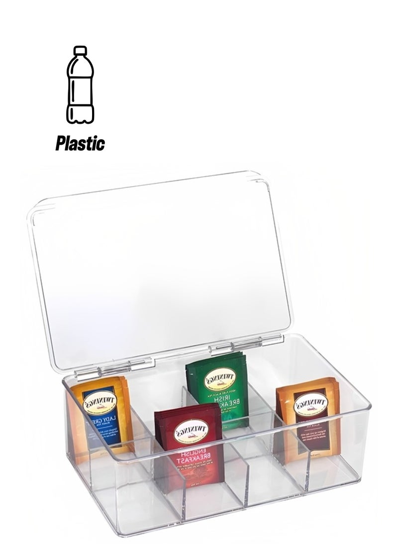 Beauenty Tea Bag Organizer,Stackable Tea Bag Storage with Lid,Coffee and Tea Organizer for Kitchen Pantry Cabinets and Countertops, Holder for Tea Bags,Coffee,Sugar Packets,Condiments,Small Packets  - Image 1