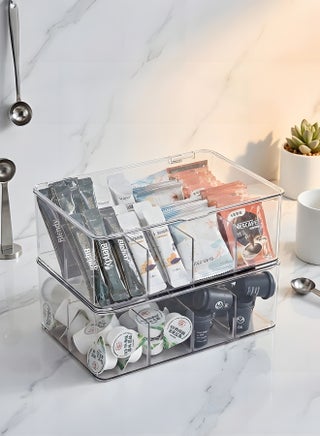 Tea Bag Organizer,Stackable Tea Bag Storage with Lid,Coffee and Tea Organizer for Kitchen Pantry Cabinets and Countertops, Holder for Tea Bags,Coffee,Sugar Packets,Condiments,Small Packets - view 4