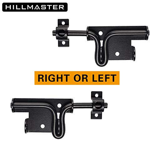Hillmaster Slide Bolt Gate Latch for Wooden Fence Door Lock With Padlock Hole, Heavy Duty Sliding Lock, Black Barrel Bolt Latches Hardware for Wood Vinyl Fence Barn Shed - Image 3