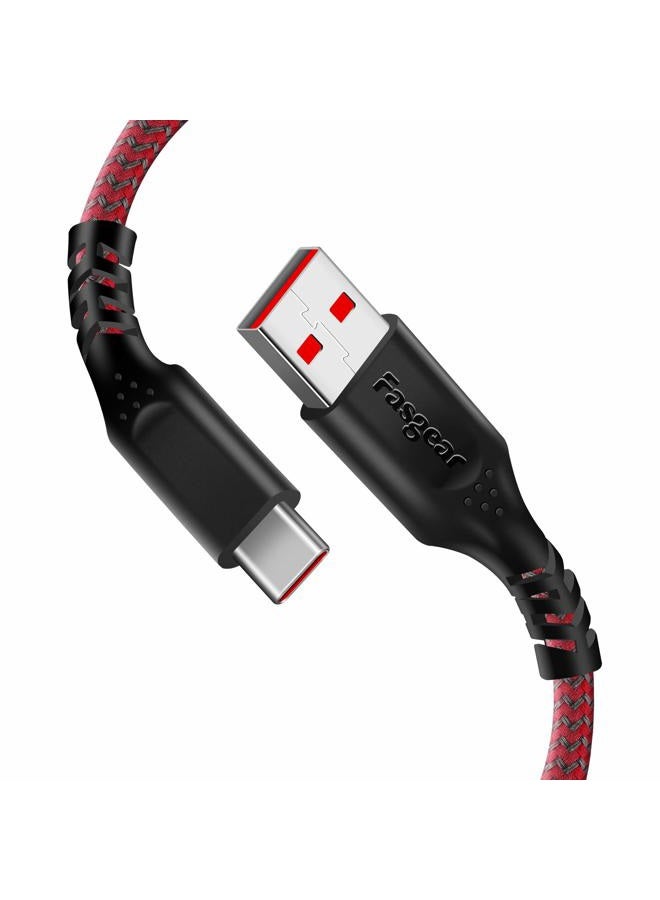 Fasgear Warp Charge 30W Cable for Oneplus 7 Pro 7T, 1 Pack 6ft/1.8m Dash Charging USB C Cable Fast Charge Nylon Braided Data Sync USB Type C Cable for Oneplus 7 6T 6 5T 5 3T (6ft, Red) - Image 1