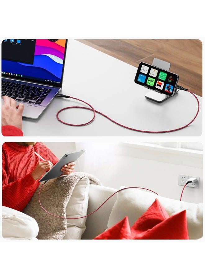 Fasgear Warp Charge 30W Cable for Oneplus 7 Pro 7T, 1 Pack 6ft/1.8m Dash Charging USB C Cable Fast Charge Nylon Braided Data Sync USB Type C Cable for Oneplus 7 6T 6 5T 5 3T (6ft, Red) - Image 3