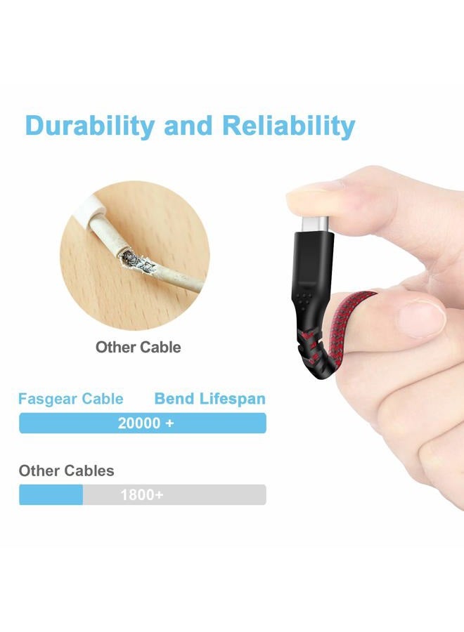 Fasgear Warp Charge 30W Cable for Oneplus 7 Pro 7T, 1 Pack 6ft/1.8m Dash Charging USB C Cable Fast Charge Nylon Braided Data Sync USB Type C Cable for Oneplus 7 6T 6 5T 5 3T (6ft, Red) - Image 5