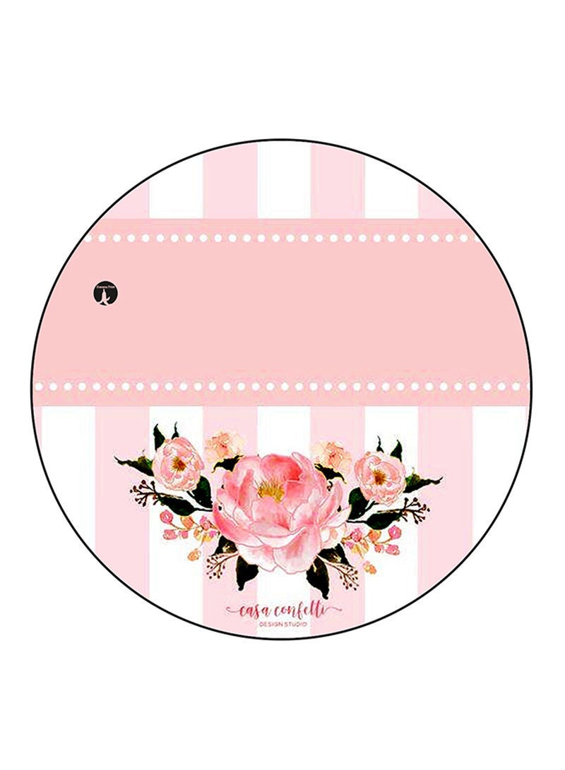 RKN Flowers Printed Fridge Magnet  Round  Multicolour - Image 1