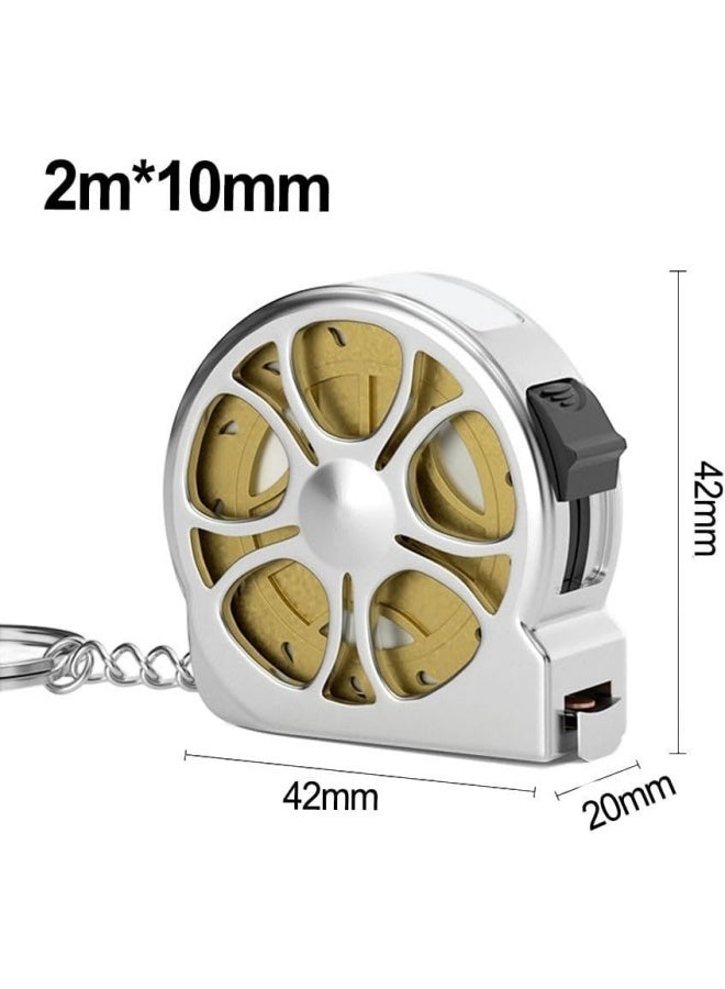 شريط قياس متري من الفولاذ المقاوم للصدأ مقاس 78.74 بوصة، مسطرة قابلة للسحب مقاومة للماء والصدأ بتصميم مجوف لسهولة التنظيف والحمل في الجيب (ذهبي) - Image 3