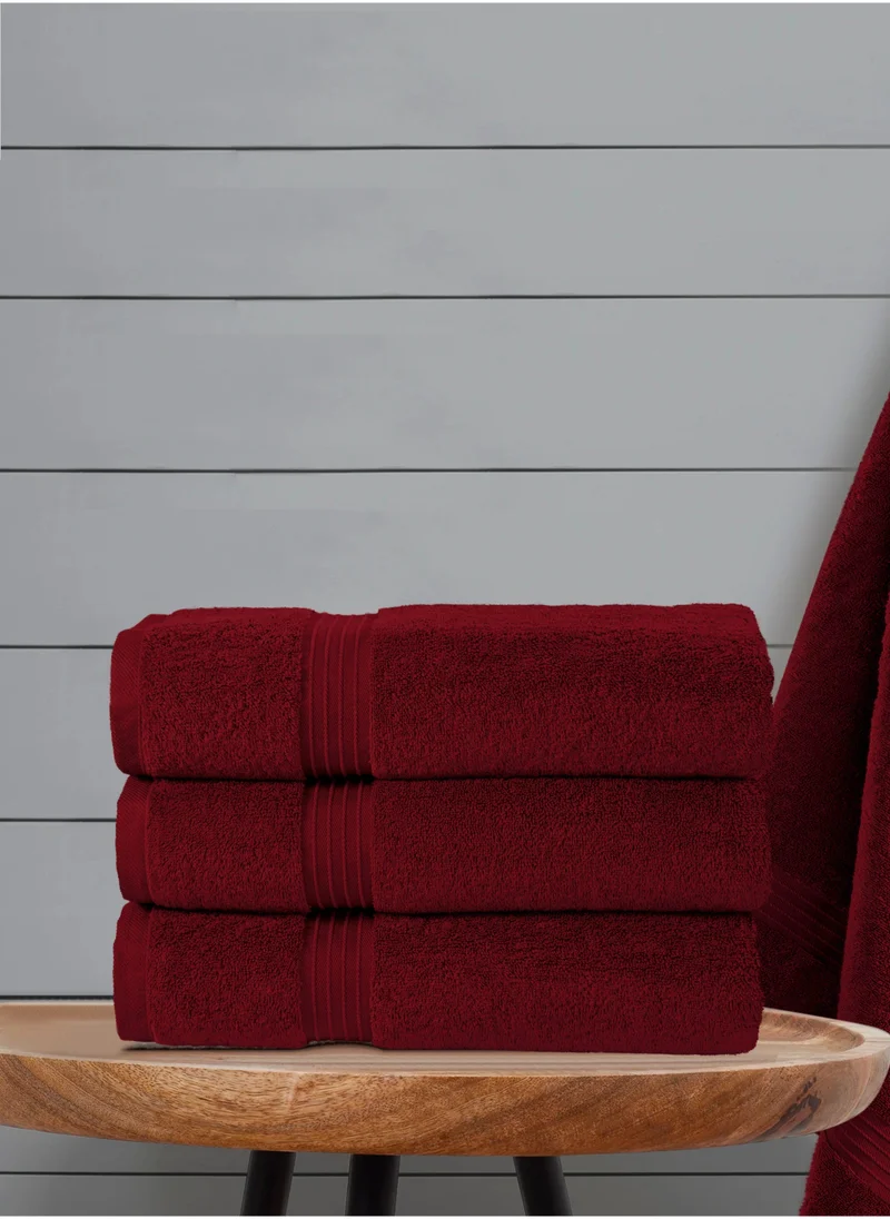 Bliss Casa Bliss Casa 4-Piece Bath Towels, 100% Combed Cotton 550 GSM Superior Quality, Quick Dry Highly Absorbent Thick Soft Hotel Towles for Bath And Spa Bathroom Towel Set 70x140cm Burgundy 70x140cm