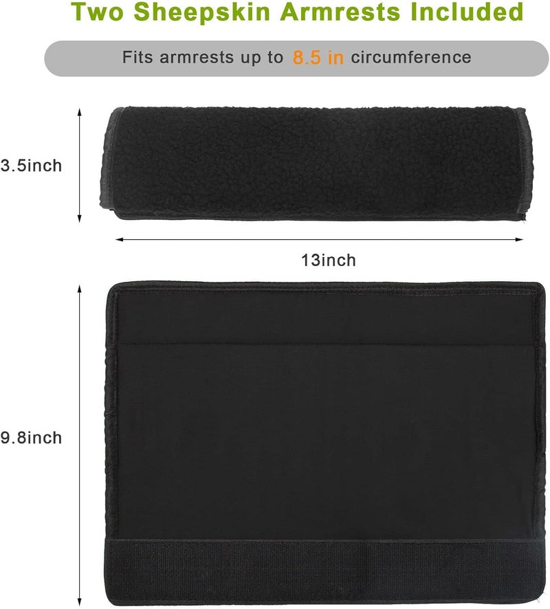 Ahier Wheelchair Armrest Pads, 2PCS Sheepskin Fleece Wheelchair Armrest Covers, Non Slip Arm Rest Cover Cushion pad for Wheelchairs - Image 2