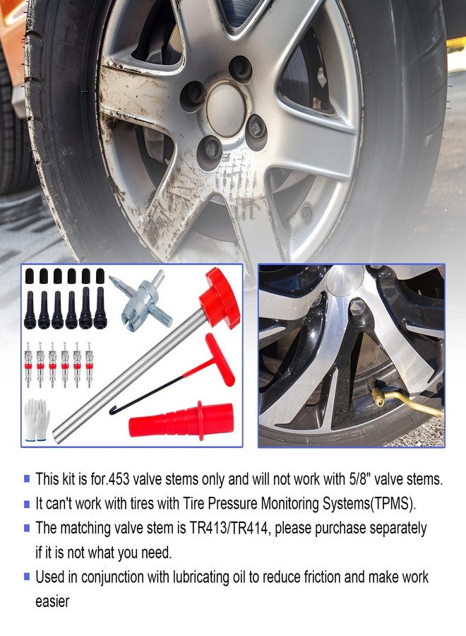 Richcat Quick Change Tire Valve Tool Kit,Tire Valve Stem Core Quickly Replacement Tool Kit,Perfect Tool for Replacing Leaky Valves in Cars,ATVs,Trucks,Motorcycles, etc.with TR413/414 Valve,4-Way Valve Tool - Image 2