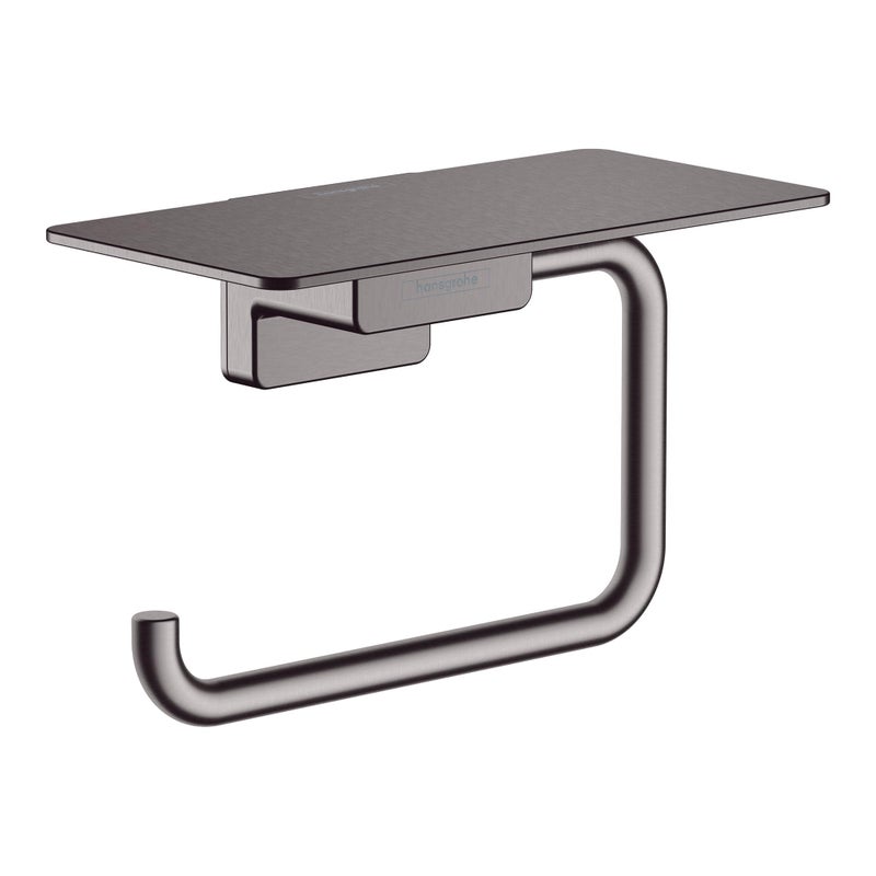 hansgrohe AddStoris Roll Holder with Shelf in Brushed Black Chrome 3-inch Accessories in Brushed Black Chrome, 41772340 - Image 5