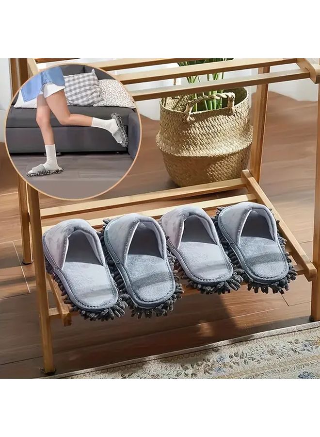 حذاء مزدوج قابل للفصل مع ممسحة رمادي اللون مقاس واحد مستلزمات تنظيف - Image 5