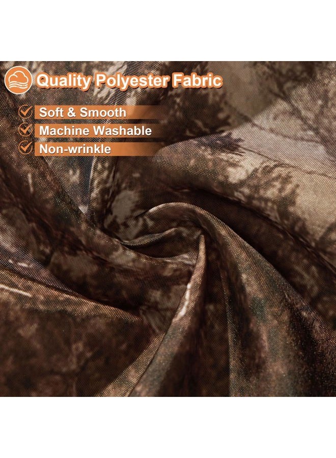 ortigia Brown Misty Forest Shower Curtain for Bathroom, Nature Woodland Shower Curtain Set with Hooks, Decorative Pine Tree Fog Magic Bath Curtain for Home, Waterproof Fabric, Weighted, 72x72 - Image 4