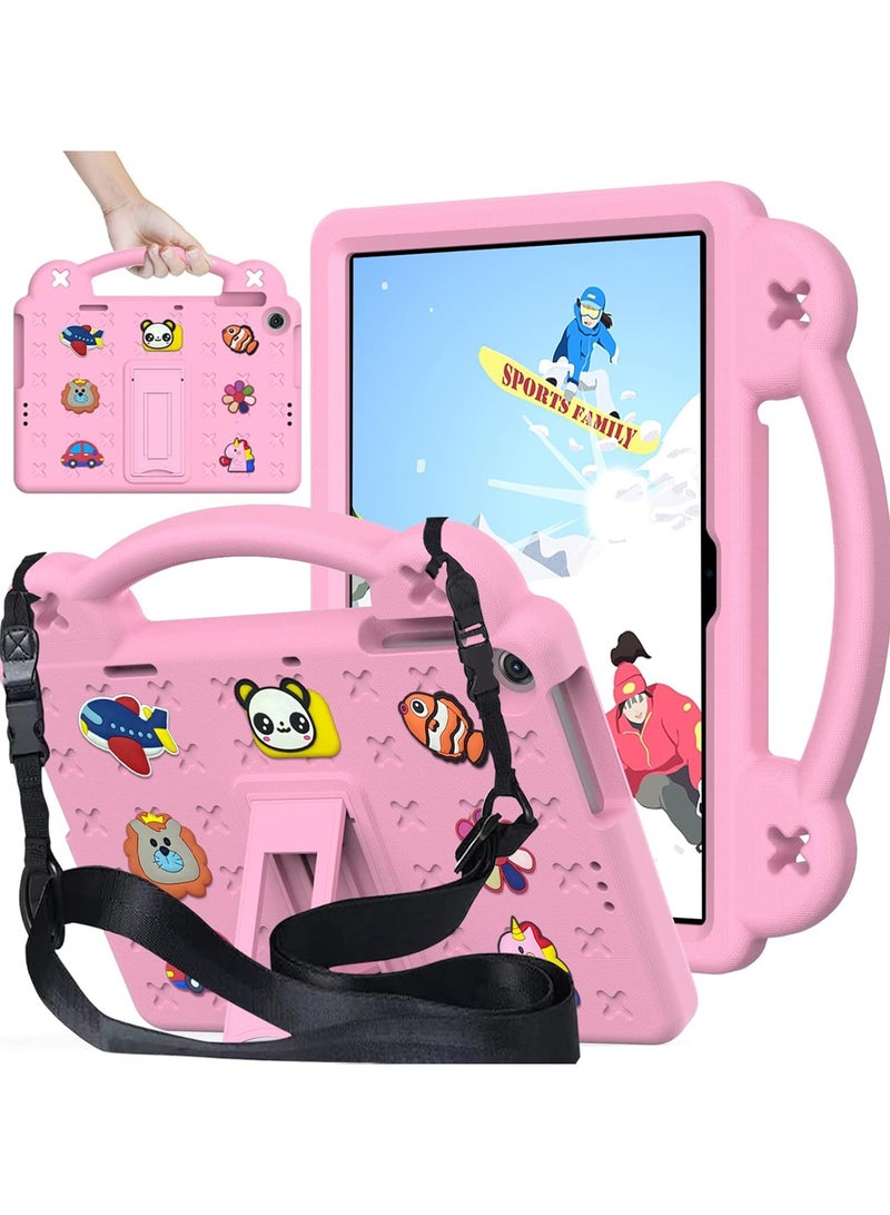 VKL Case Compatible with Honor Pad X8 10.1" 2022 /Honor Pad X8 Lite/Huawei MatePad SE 10.1" 2022/MatePad T10s 10.1"/MatePad T10 9.7"/Enjoy Tablet 2 10.1", Handle/Shoulder Strap/Stand,Pink - Image 1