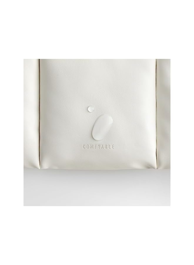 Comfyable Puffy Laptop Sleeve 13 Inch 14 Inch, Puffer Laptop Carrying Case for Women, Pillow Case Compatible for MacBook Air M3 2024 M2 M1,MacBook Pro 13 in14 in,PU Leather Cover, Rice - Image 5