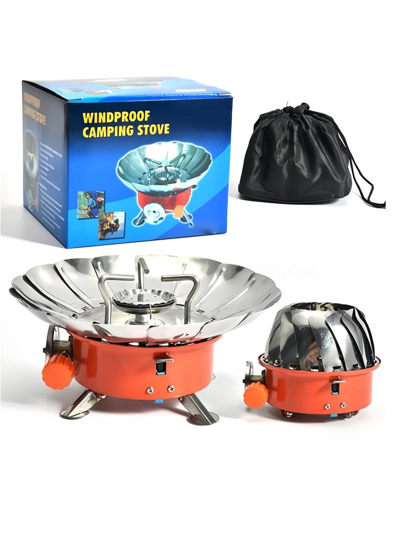 Kovar Portable Windproof Camping Stove, Outdoor Cooking Gas Stove with Piezo Ignition, Compatible with Butane and Propane, Lightweight Stainless Steel Stove for Hiking, Travel and Picnics K-203 - Image 2
