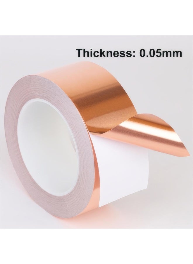 BIGTHREE Copper Foil Tape, 25 mm x 20m Single Sided Copper Tape, Outdoor Anti-Slug Copper Tape Rings, Copper Tape with Adhesive for EMI Shielding, Solder Paper Circuit, Electrical Repairs - Image 3