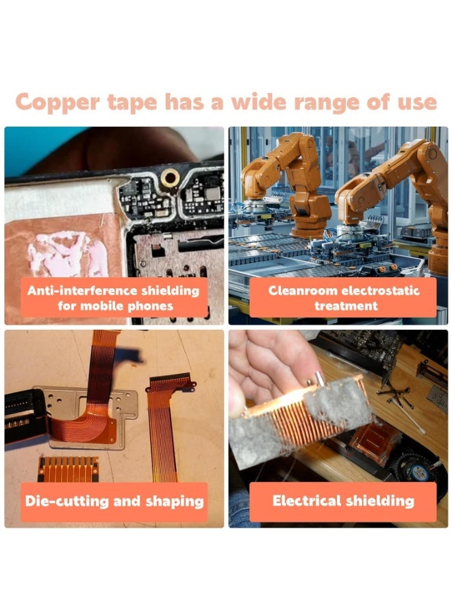 BIGTHREE Copper Foil Tape, 25 mm x 20m Single Sided Copper Tape, Outdoor Anti-Slug Copper Tape Rings, Copper Tape with Adhesive for EMI Shielding, Solder Paper Circuit, Electrical Repairs - Image 4