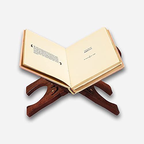 CRAFTY ESSENTIALS Wooden Hand Carved Holy Book Stand Figurine Brown12x5.5 inch 1 Piece - Image 1