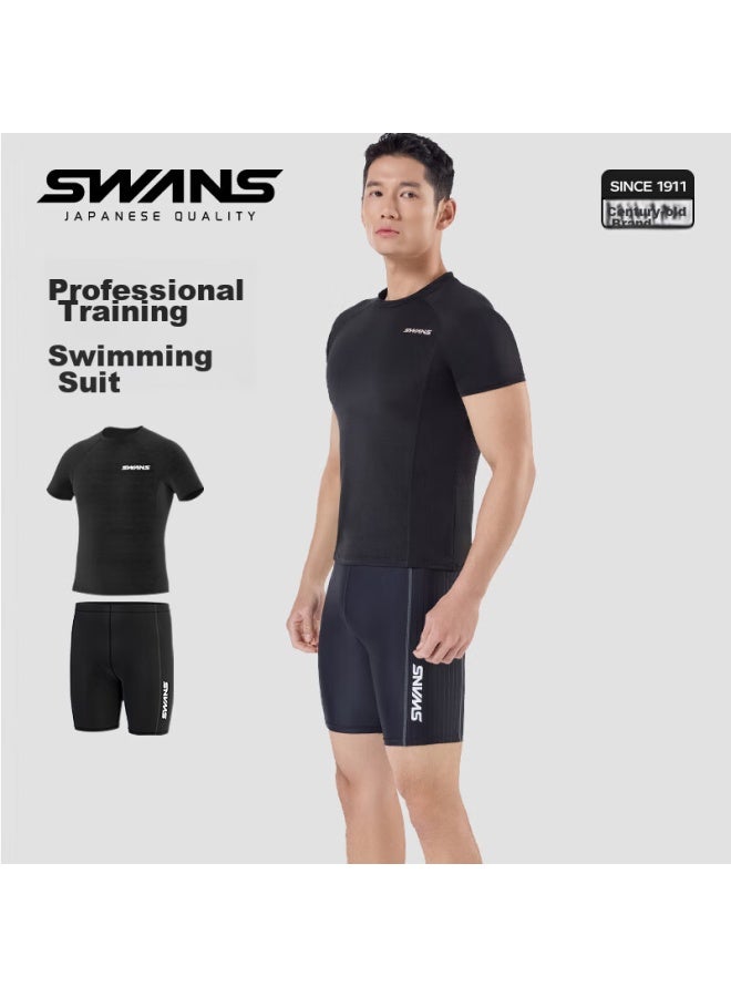 Speed Vision Swans Men's Swimwear Set, Swim Trunks, Knee-length, Anti-embarrassment, Professional Training, Quick-drying, Hot Springs, Size M - Image 2